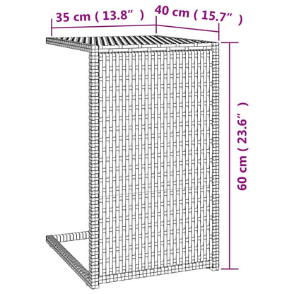 C Table Black 40x35x60 cm Poly Rattan