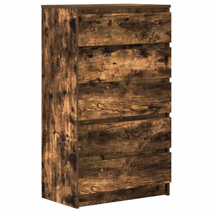 Drawer Cabinet Smoked Oak 60x36x103 cm Engineered Wood