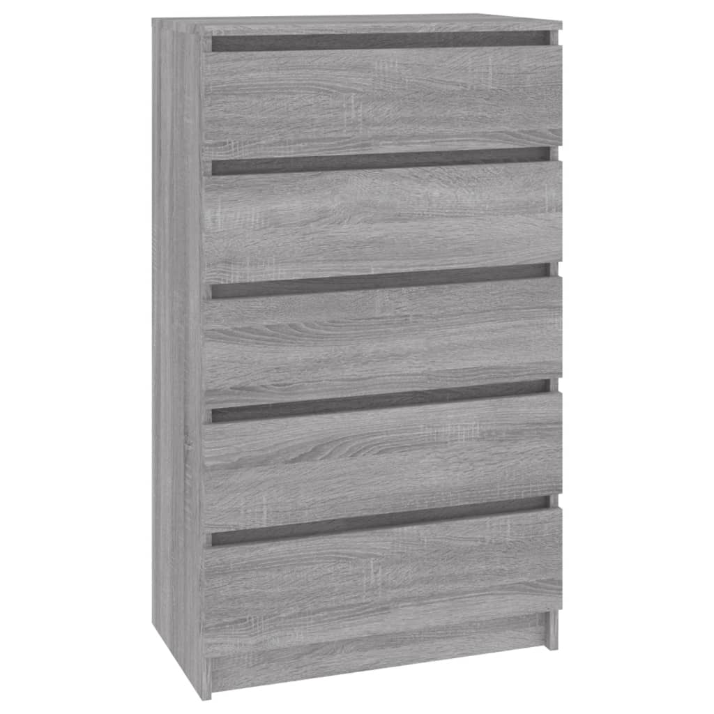 Drawer Cabinet Grey Sonoma 60x36x103 cm Engineered Wood