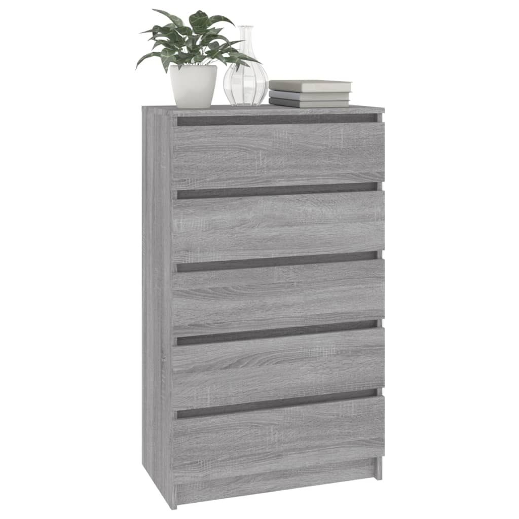 Drawer Cabinet Grey Sonoma 60x36x103 cm Engineered Wood