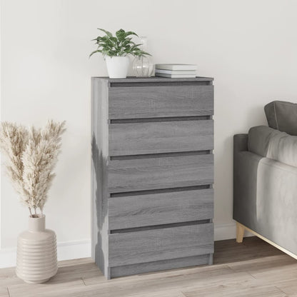 Drawer Cabinet Grey Sonoma 60x36x103 cm Engineered Wood