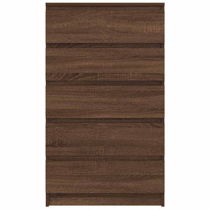 Drawer Cabinet Brown Oak 60x36x103 cm Engineered Wood