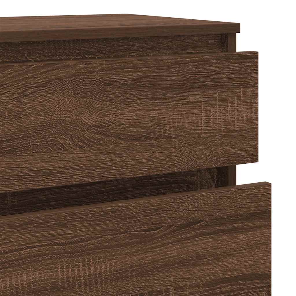 Drawer Cabinet Brown Oak 60x36x103 cm Engineered Wood