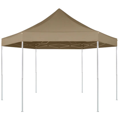 Hexagonal Pop-Up Foldable Marquee 3.6x3.1 m Taupe 220g/m²