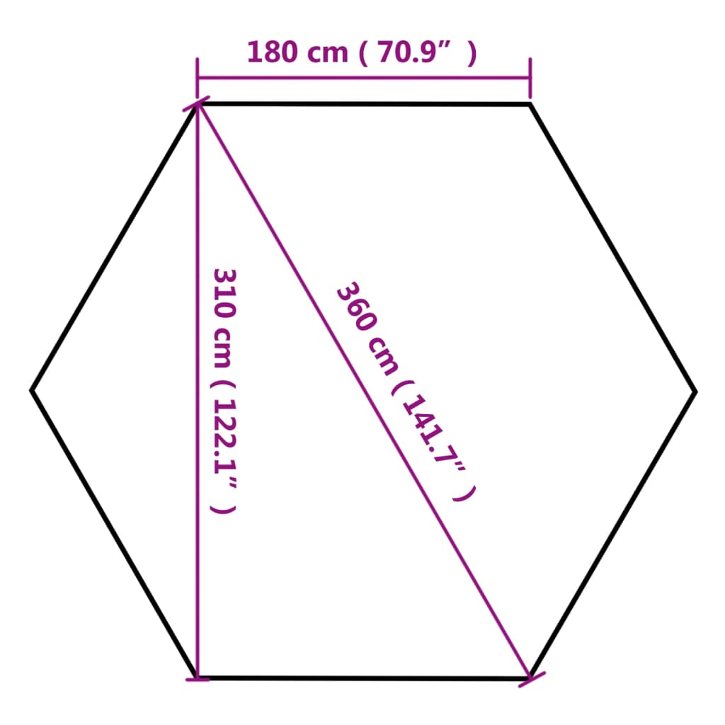 Hexagonal Pop-Up Foldable Marquee 3.6x3.1 m Taupe 220g/m²