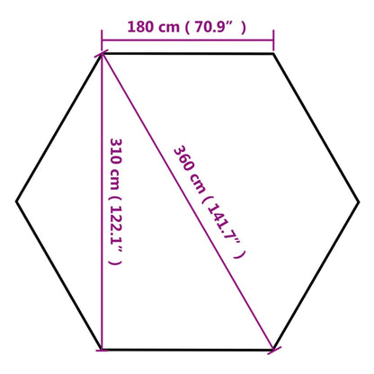 Hexagonal Pop-Up Foldable Marquee 3.6x3.1 m Taupe 220g/m²