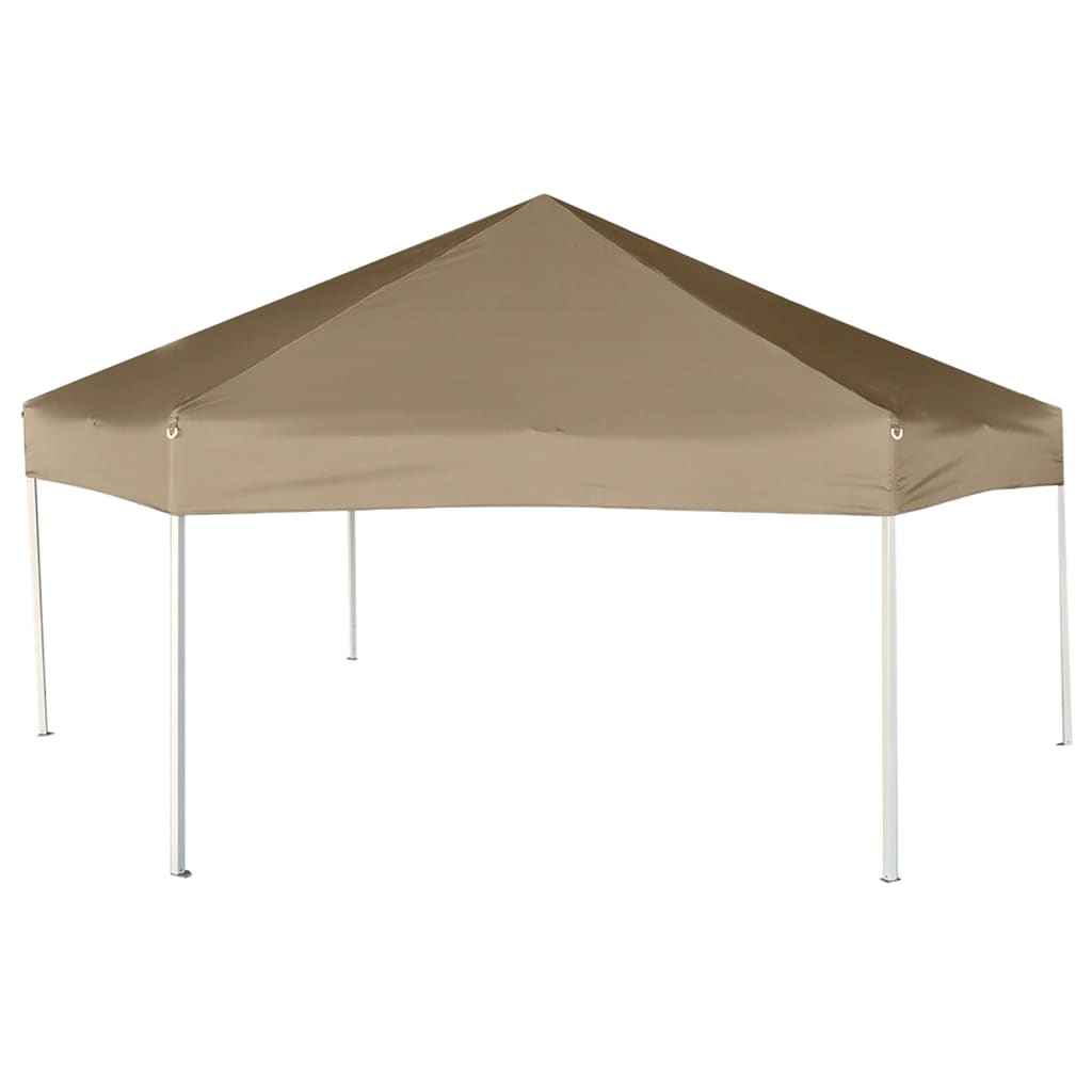 Hexagonal Pop-Up Marquee with Sidewalls 3.6x3.1 m Taupe 220g/m²