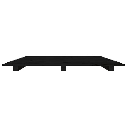 Bed Frame without Mattress Black 75x190 cm Small Single Solid Wood Pine