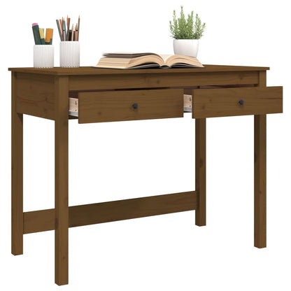 Desk with Drawers Honey Brown 100x50x78 cm Solid Wood Pine