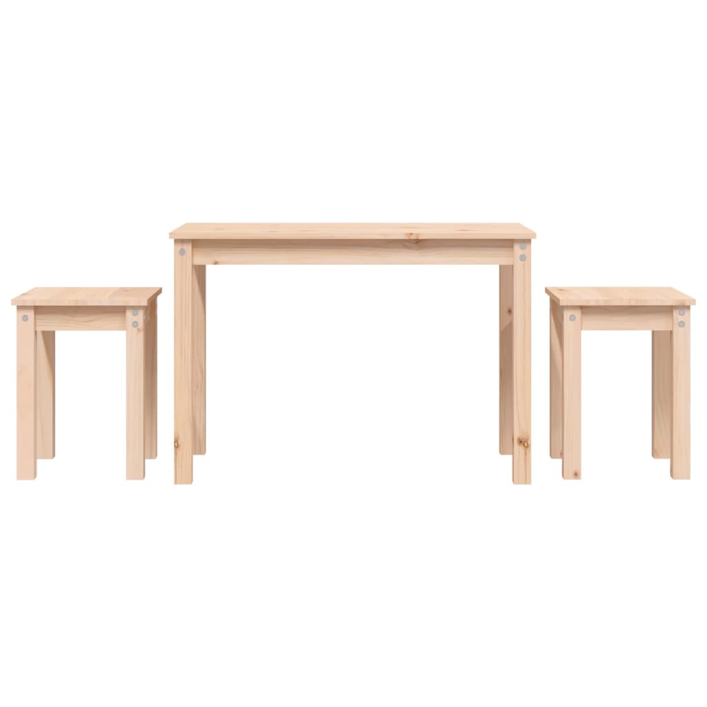 Nesting Tables 3 pcs Solid Wood Pine