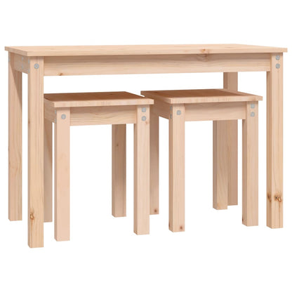 Nesting Tables 3 pcs Solid Wood Pine