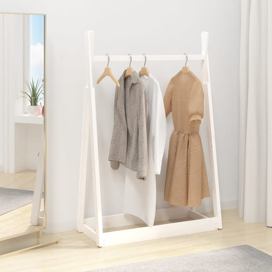 Clothes Rack White 100x45x150 cm Solid Wood Pine