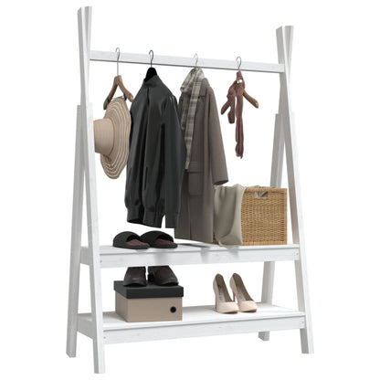 Clothes Rack White 100x45.5x150 cm Solid Wood Pine