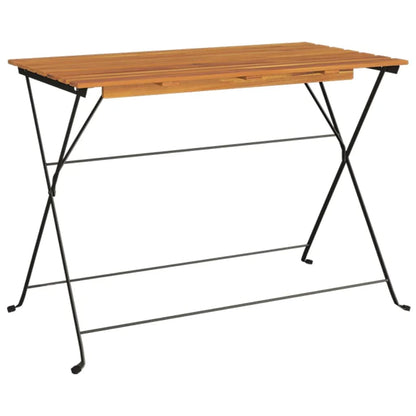 Folding Bistro Table 100x54x71 cm Solid Wood Acacia and Steel