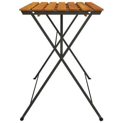 Folding Bistro Table 100x54x71 cm Solid Wood Acacia and Steel