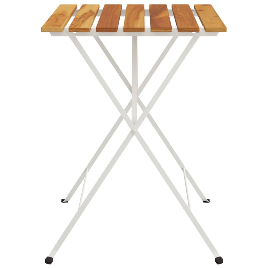 Folding Bistro Table 55x54x71 cm Solid Wood Acacia and Steel