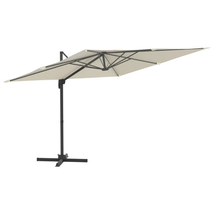 Cantilever Garden Parasol with Aluminium Pole Sand White 400x300 cm