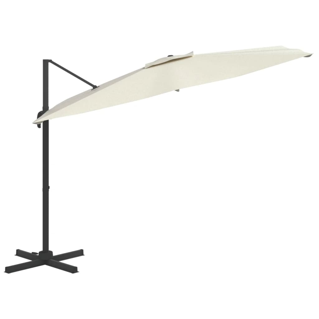 Cantilever Garden Parasol with Aluminium Pole Sand White 400x300 cm