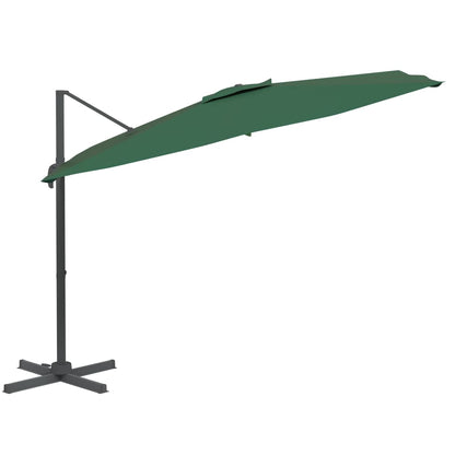 Cantilever Garden Parasol with Aluminium Pole Green 400x300 cm