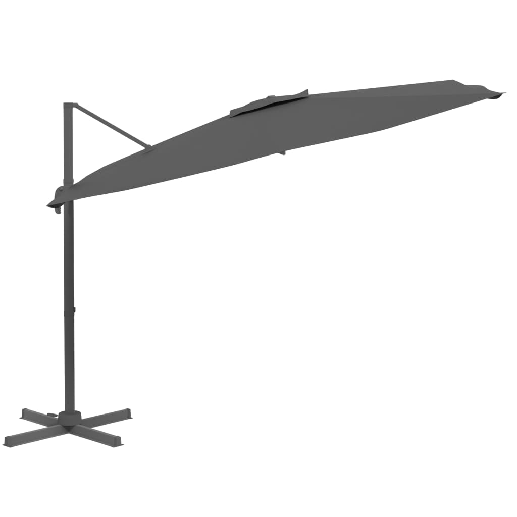 Cantilever Garden Parasol with Aluminium Pole Anthracite 400x300 cm