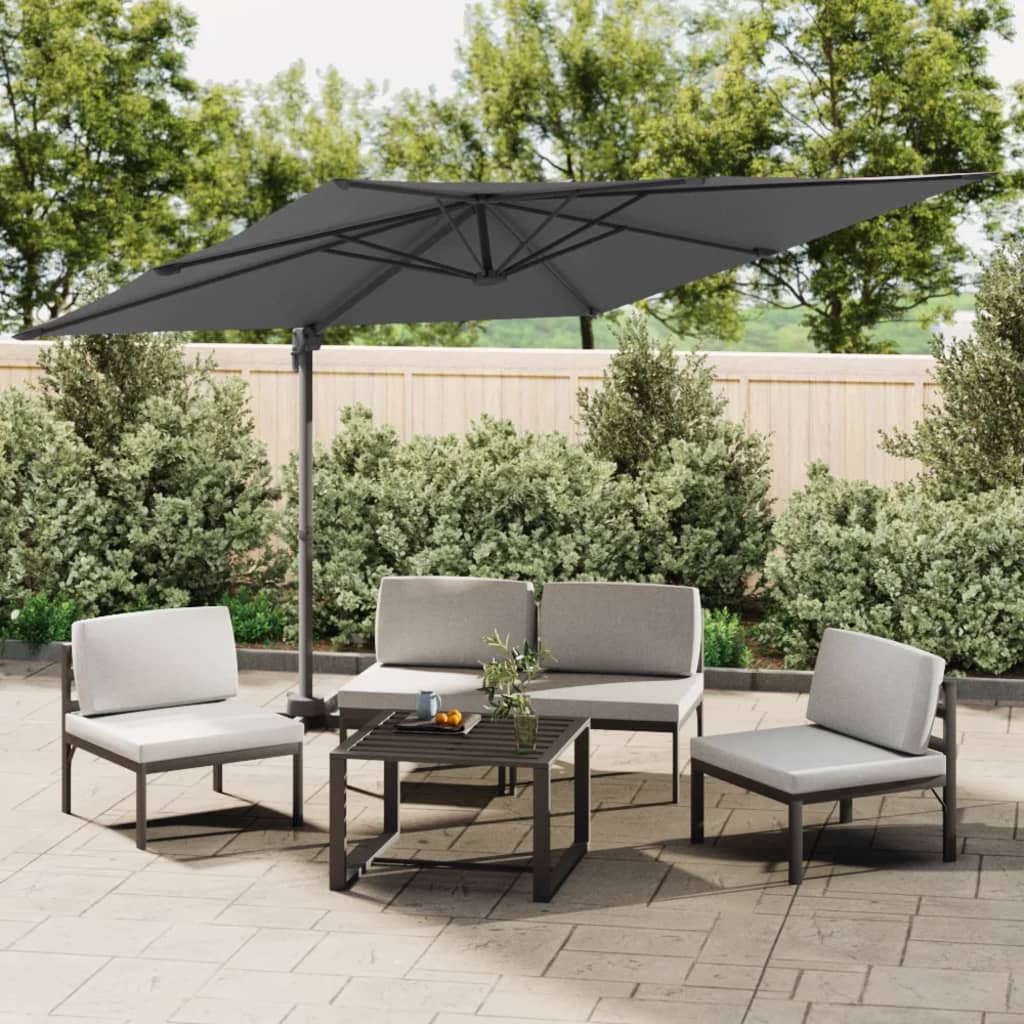 Cantilever Garden Parasol with Aluminium Pole Anthracite 400x300 cm