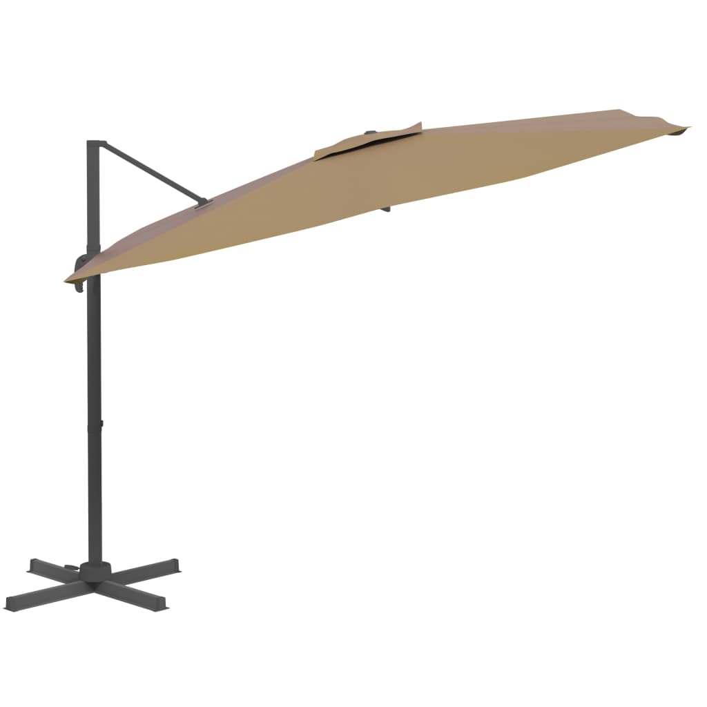 Cantilever Garden Parasol with Aluminium Pole Taupe 400x300 cm