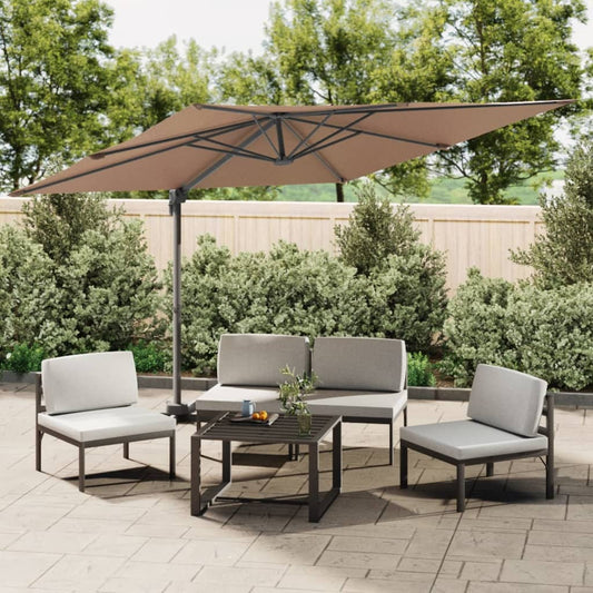 Cantilever Garden Parasol with Aluminium Pole Taupe 400x300 cm