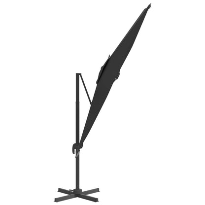 Cantilever Garden Parasol with Aluminium Pole Black 300x300 cm