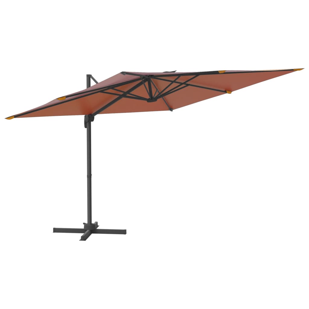 Cantilever Garden Parasol with Aluminium Pole Terracotta 300x300 cm