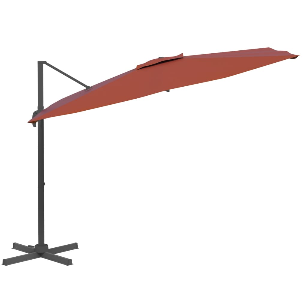 Cantilever Garden Parasol with Aluminium Pole Terracotta 300x300 cm