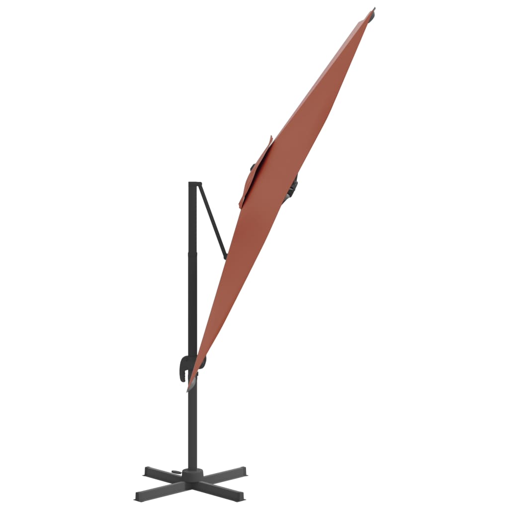 Cantilever Garden Parasol with Aluminium Pole Terracotta 300x300 cm