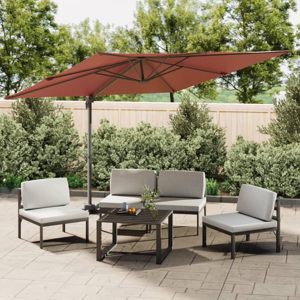 Cantilever Garden Parasol with Aluminium Pole Terracotta 300x300 cm