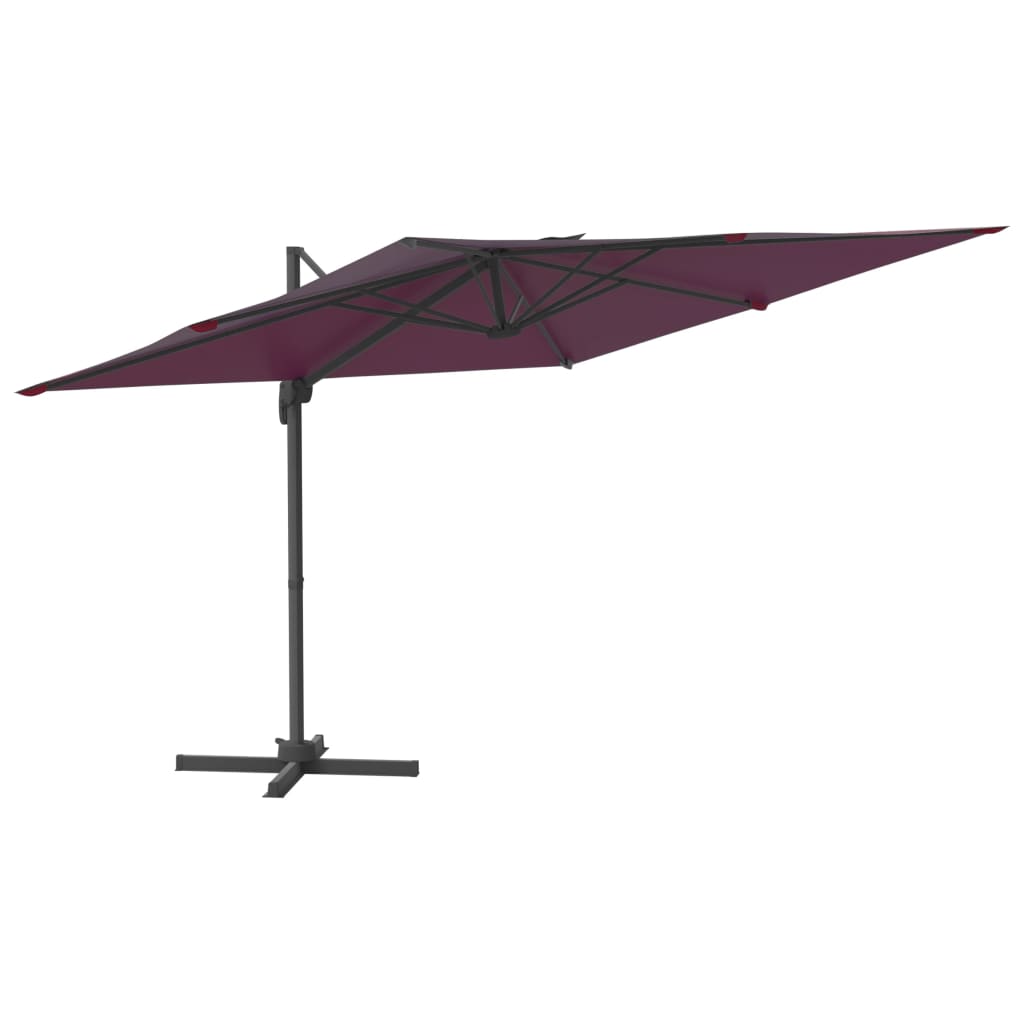 LED Cantilever Garden Parasol Bordeaux Red 400x300 cm