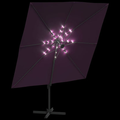 LED Cantilever Garden Parasol Bordeaux Red 400x300 cm