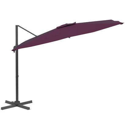 LED Cantilever Garden Parasol Bordeaux Red 400x300 cm