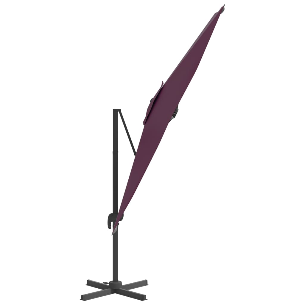 LED Cantilever Garden Parasol Bordeaux Red 400x300 cm