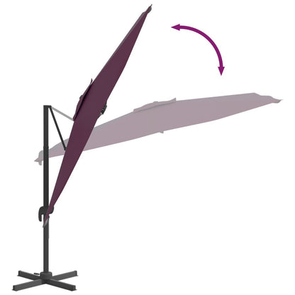 LED Cantilever Garden Parasol Bordeaux Red 400x300 cm