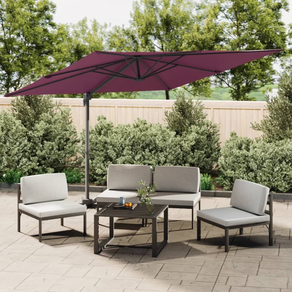 LED Cantilever Garden Parasol Bordeaux Red 400x300 cm