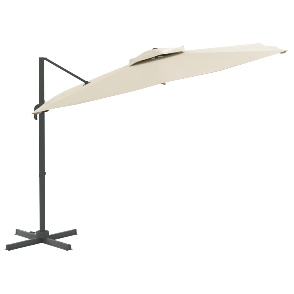 Double Top Cantilever Garden Parasol Sand White 300x300 cm