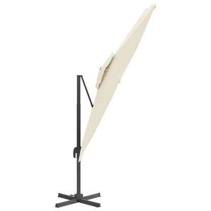 Double Top Cantilever Garden Parasol Sand White 300x300 cm