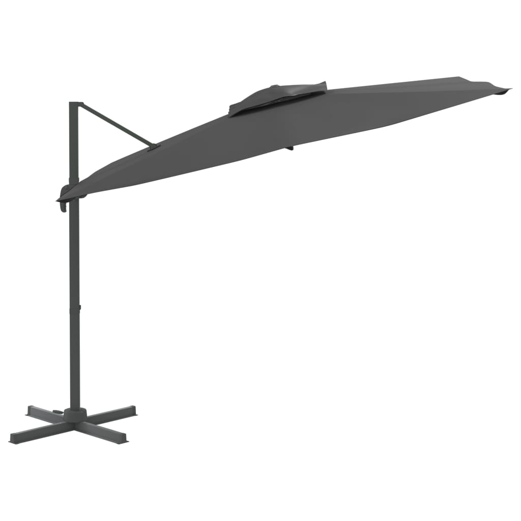 Double Top Cantilever Garden Parasol Anthracite 400x300 cm