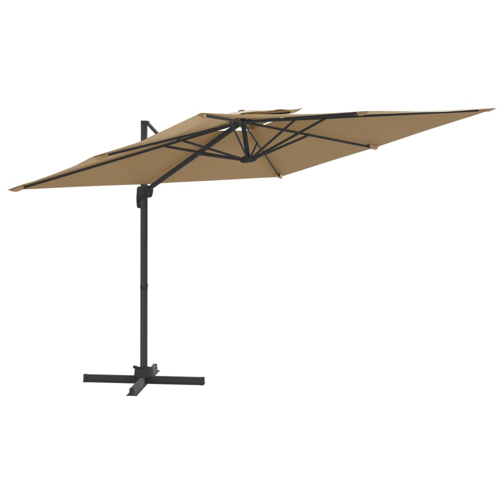 Double Top Cantilever Garden Parasol Taupe 300x300 cm