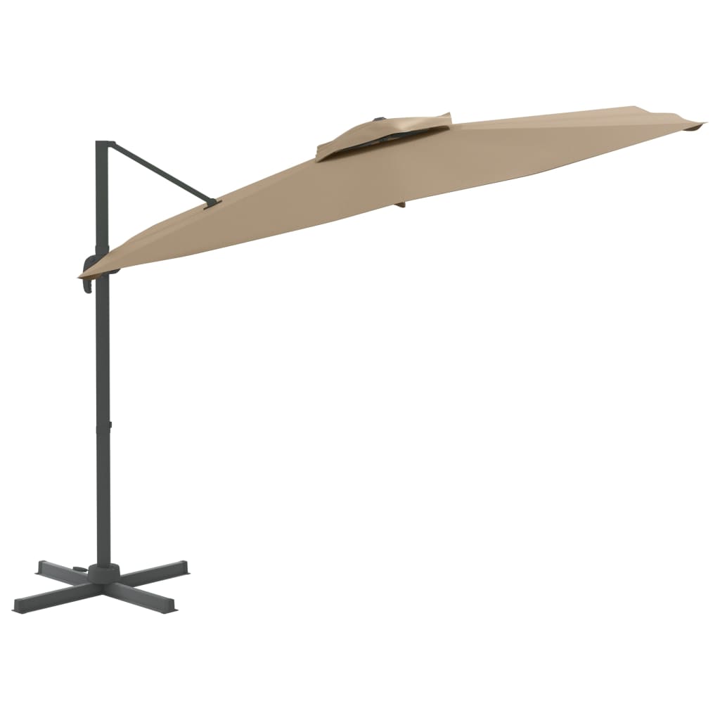 Double Top Cantilever Garden Parasol Taupe 300x300 cm