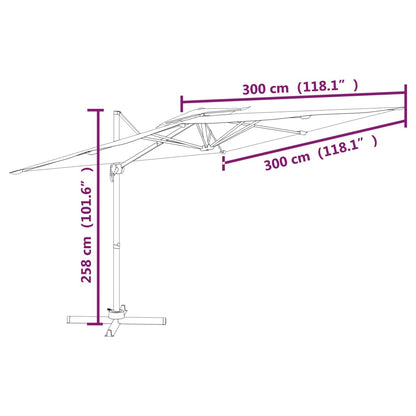 Double Top Cantilever Garden Parasol Taupe 300x300 cm