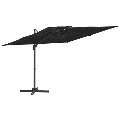 Double Top Cantilever Garden Parasol Black 400x300 cm