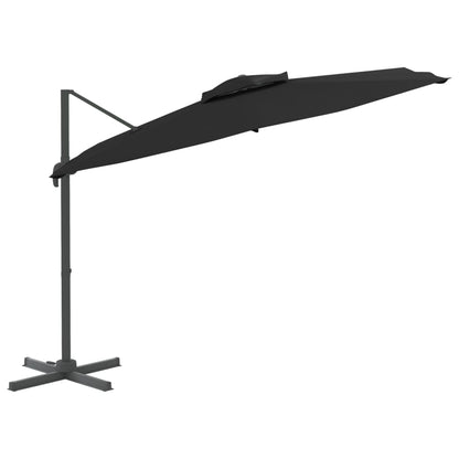 Double Top Cantilever Garden Parasol Black 400x300 cm