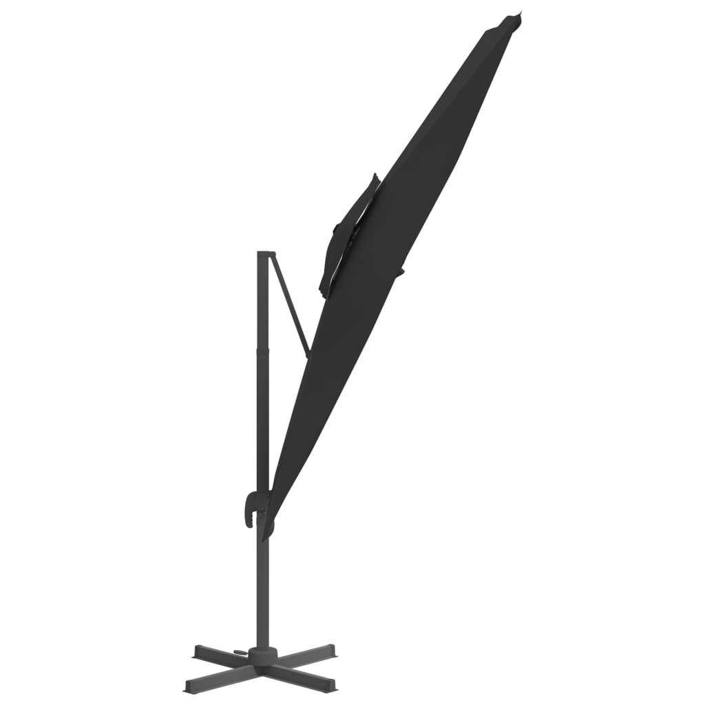 Double Top Cantilever Garden Parasol Black 400x300 cm