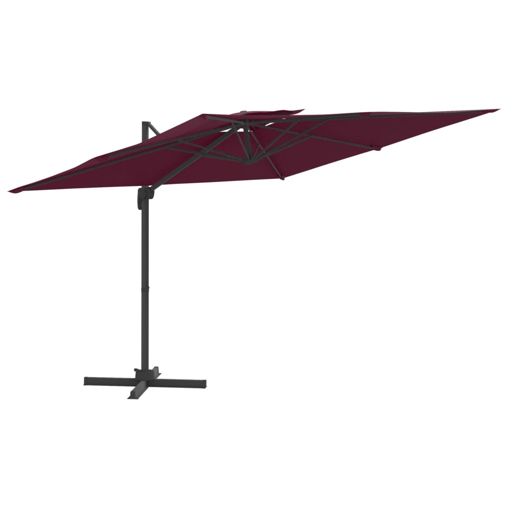 Double Top Cantilever Garden Parasol Bordeaux Red 400x300 cm