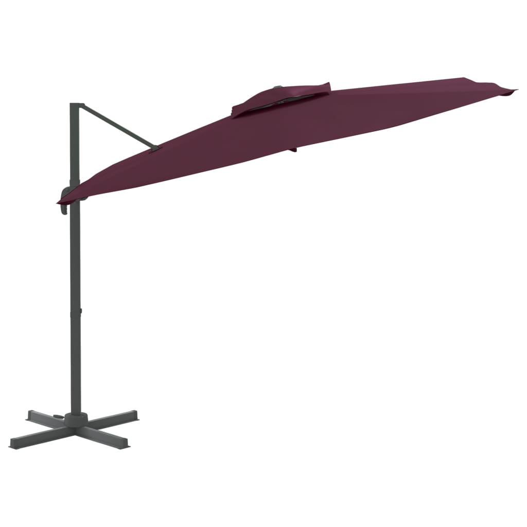 Double Top Cantilever Garden Parasol Bordeaux Red 400x300 cm