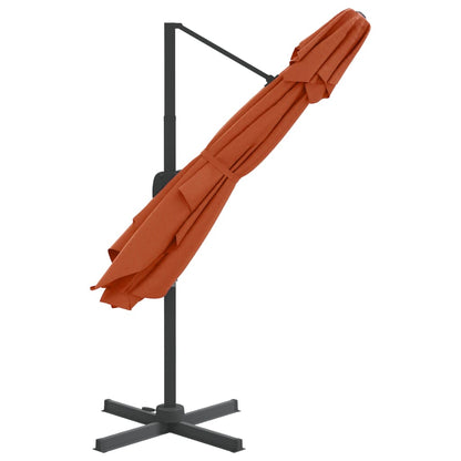 Double Top Cantilever Garden Parasol Terracotta 400x300 cm